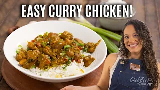 easy curry chicken recipe with chicken thighs chef zee cooks