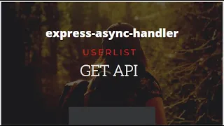 Express js GET API express-async-handler