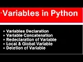 Python Programming Declaring Redeclaring Deleting and Concatenating Variables and Local vs