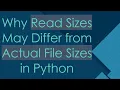 Why Read Sizes May Differ from Actual File Sizes in Python