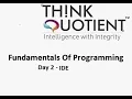 ThinkQuotient Pre Placement Kit Fundamental Day 2 IDE