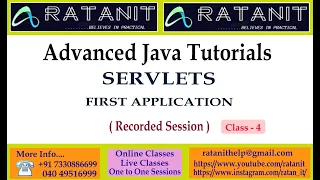 Advanced Java Tutorials SERVLETS First Application by Mr Ratan class-04