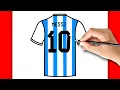 HOW TO DRAW MESSI ARGENTINA SHIRT DRAWING STEP BY STEP