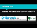 Excel Data Matrix barcode image maker create print 2d Data Matrix images in MS Excel
