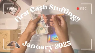 FIRST CASH STUFFING EVER!! |January 2023| Cash Envelope Budgeting|