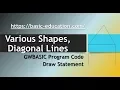 Draw Shapes with Draw Statement Diagonal Lines Graphics in GW BASIC Programing Code Tutorial