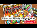 Safety safety poster safety with fire truck