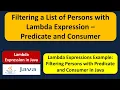 Filtering a List of Persons with Lambda Expression - Predicate and Consumer Java Lambda Expression