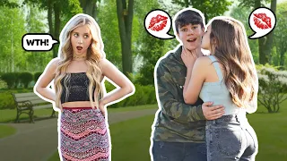 kissing my best friend to see how my crush reacts caught kissing prank jentzen ramirez