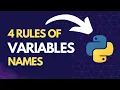 Rules for setting variable names in Python Python Tutorial for Beginners