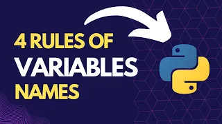 Rules for setting variable names in Python Python Tutorial for Beginners