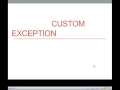 JAVA - Custom Exception