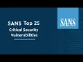 SANS Top 25 A Developer s Guide to Secure Coding
