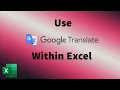 How to use Google Translate within Excel ExcelTricks3 MiTutorials