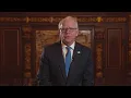 MN Gov Walz addresses state amid ICE crackdown