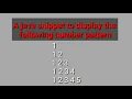 Number Pattern Program in Java