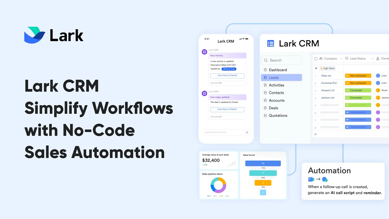 Lark CRM social video