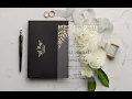 Clear Wedding Invitation Gold Foil Letterpress Printed Black Envelope Acrylic Wedding Card