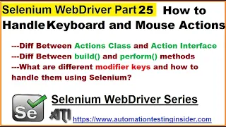 Selenium WebDriver Part25 Actions Class in Selenium