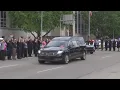 Police departments escort Officer Burton to Richmond