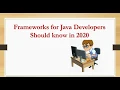 Frameworks for java developers in 2020