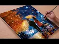 Romantic Rainy Night Acrylic painting Art paintings