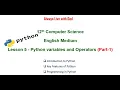 lesson 5 python variables and operators Part 1 English Medium Final