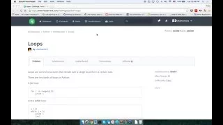 006 Python at hackerrank Loops