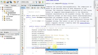 java program to compare two strings lexicographically