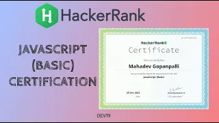 JavaScript Basic Certification II Hackerrank Certifications