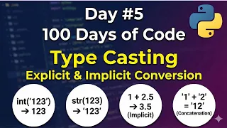 5 Day 5 Python Tutorial for Beginners Type Casting Converting Strings to Integers More