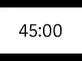 45 Minutes Countdown Timer 4K no sound - White