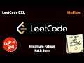 931 Minimum Falling Path Sum Leetcode C Hindi