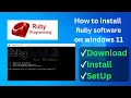how to install ruby in windows 10 or 11 with complete installation step by step