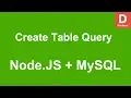 Node JS How to Create Table in MySQL Database