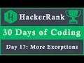 Day 17 More Exceptions 30 Days of Coding HackerRank Java Language