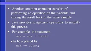13 JAVA Assignment Operator