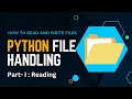 File Handling in Python Reading Files in Python Python File Handling SuMyPyLab