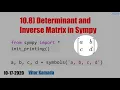 10 8 Determinant and Inverse Matrix in Sympy