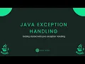 Java Fundamentals - Exception Handling