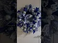Navy Silver Polar Express Christmas Door Wreath