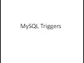 MySQL Triggers