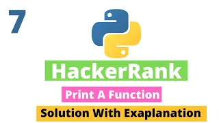 7 Print a Function in Python3 Hackerrank Python Solutions