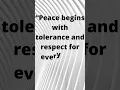 Download Lagu Peace begins with tolerance and respect for everyone #shorts MP3