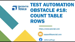 Tosca Tutorial Lesson 124 - Count Number of Rows Dynamic Web Table RowCount Obstacle 18