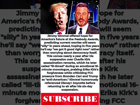 Jimmy Kimmel's Emotional Peabody Speech Looks Beyond Trump Era