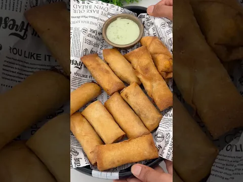 No Fry Crispy Paneer Tikka Spring Roll #shorts #paneertikka #springrolls