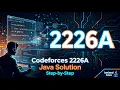 Codeforces Round Problem 2226A Java Solution Logic Explained
