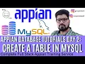 Create a Table in Appian MySQL Day 2 Practical Appian Cloud DB Database Practical Learning