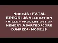 NodeJS FATAL ERROR JS Allocation failed - process out of memory Aborted core dumped